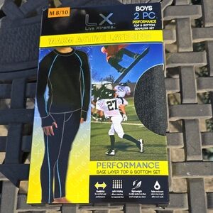 Live Xtreme Boys Performance Warm Base Layer Set Black MEDIUM 8/10